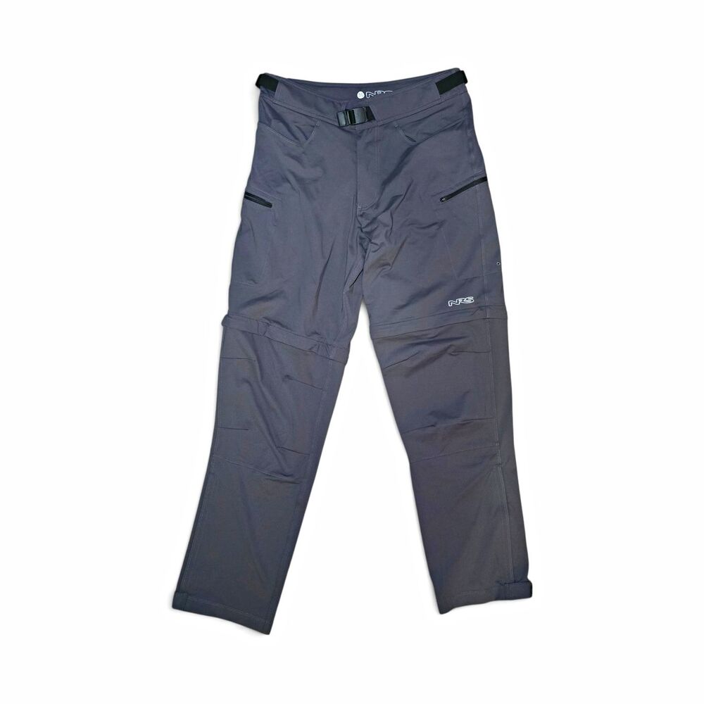 NRS H2Core Men's 30W Gray Nylon/Spandex Straight Pants Belted Convertible Cargo